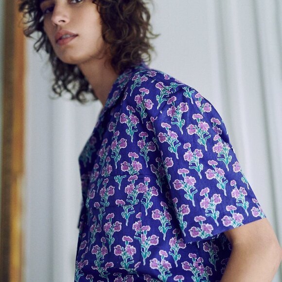 ZARA BUTTON DOWN PRINTED BLOUSE - Picture 10 of 10